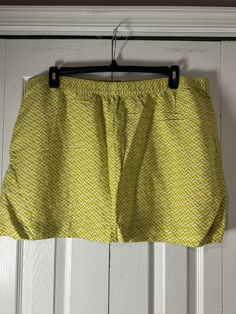 Merona Yellow and White Chevron Mini Skirt